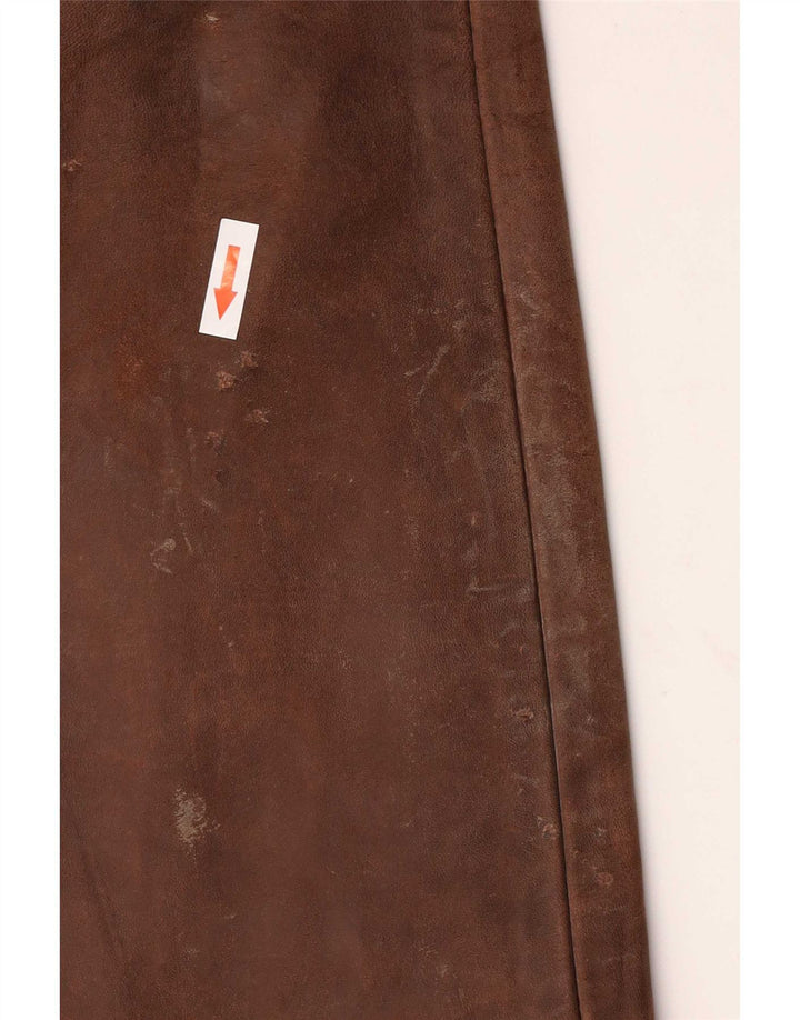 Pantaloni din piele vintage pentru bărbați W30 L34 maro