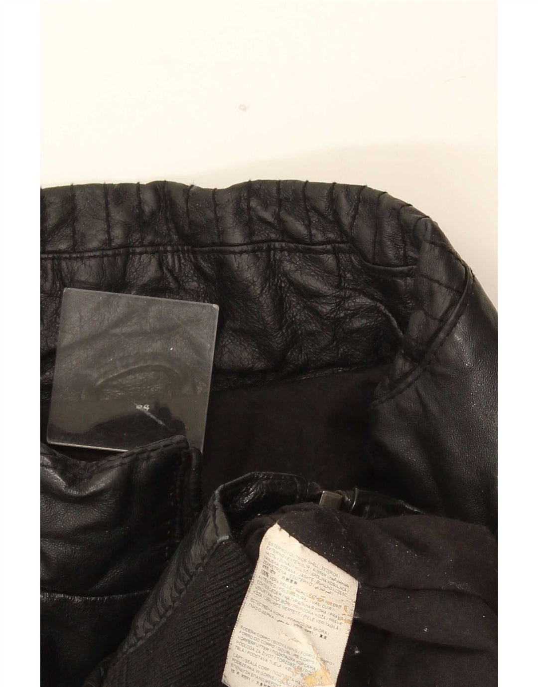 Jachetă de piele vintage pentru bărbați IT 54 2XL neagră
