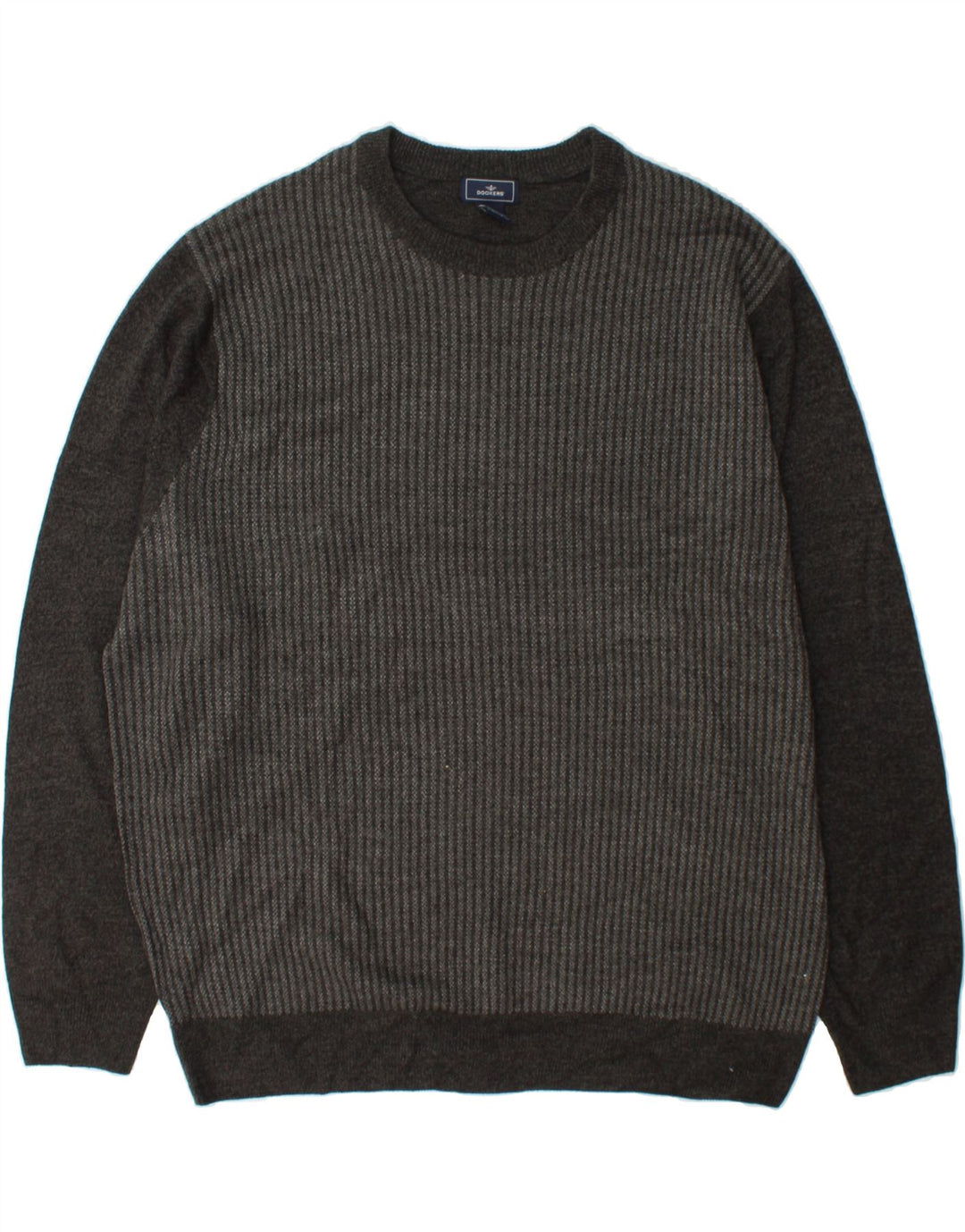 Pulover pentru bărbați DOCKERS cu decolteu rotund, 2XL, acrilic cu dungi gri