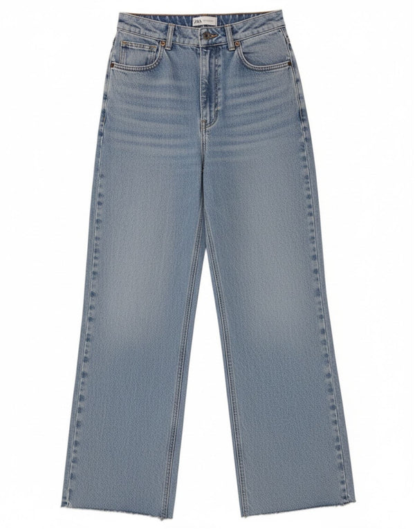 Blugi cu talie înaltă pentru femei Zara EU 38 Mici L28 L31 Albastru