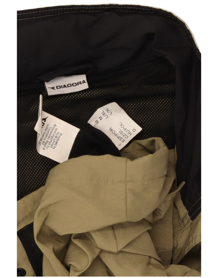 Jachetă de ploaie Diadora pentru bărbați cu glugă UK 40, mare, kaki, poliamidă