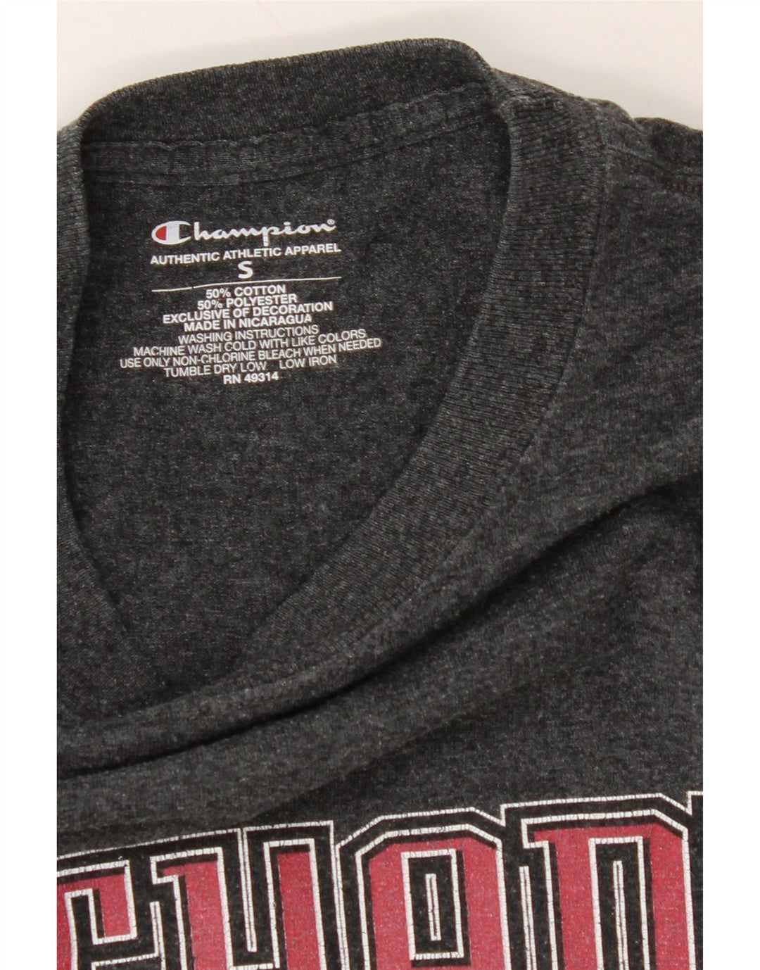 CHAMPION Mens Graphic T-Shirt Top Small Grey Cotton Vintage Champion and Second-Hand Champion from Messina Hembry 