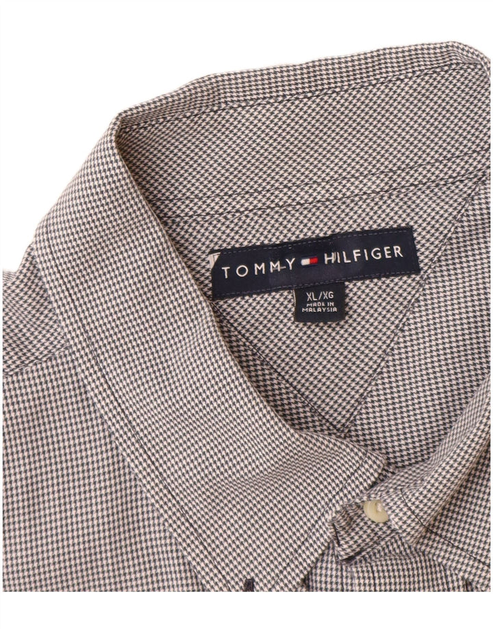 Cămașă pentru bărbați Tommy Hilfiger XL, bumbac gri Houndstooth