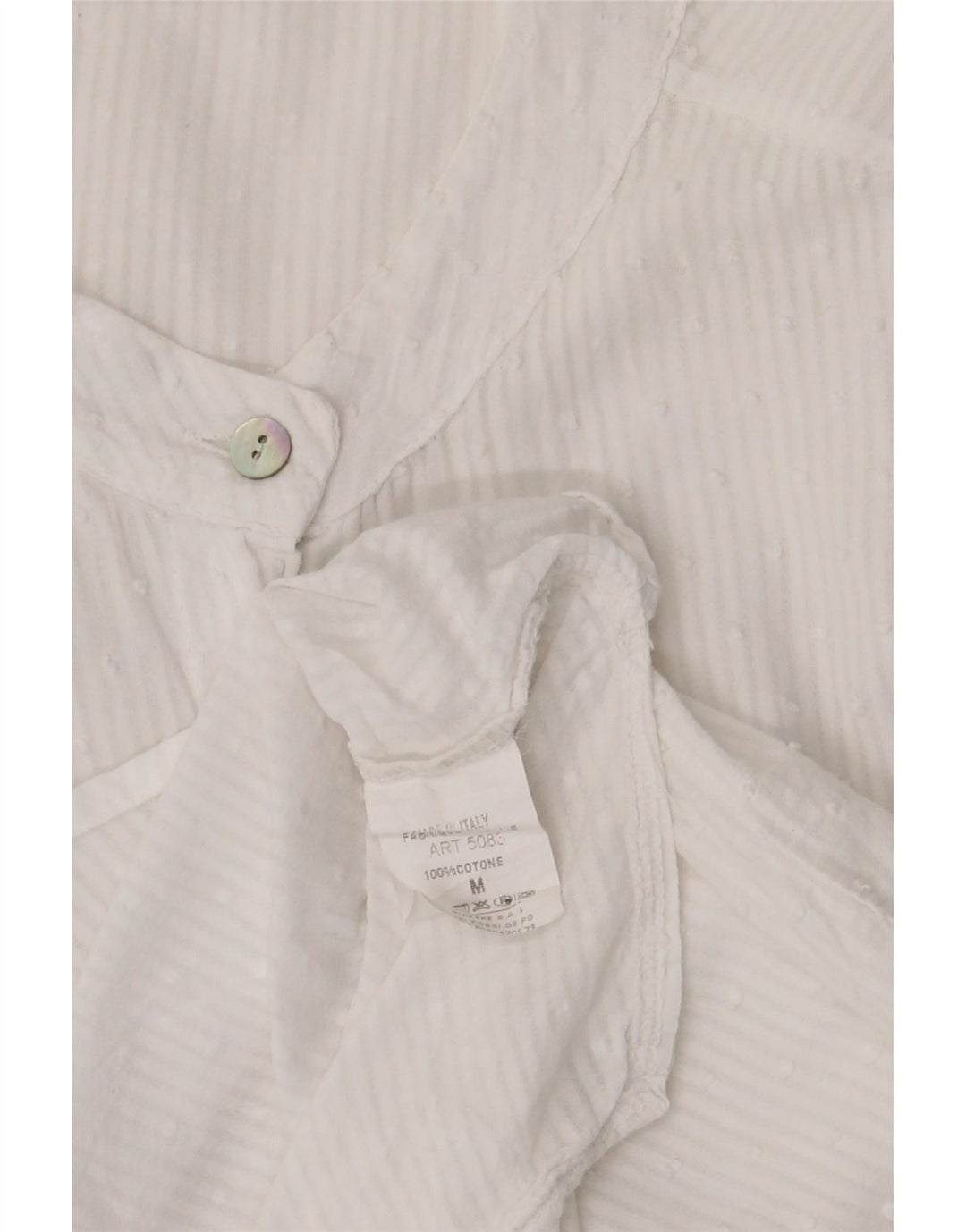 Cămașă vintage pentru femei UK 14, bumbac cu dungi albe medii