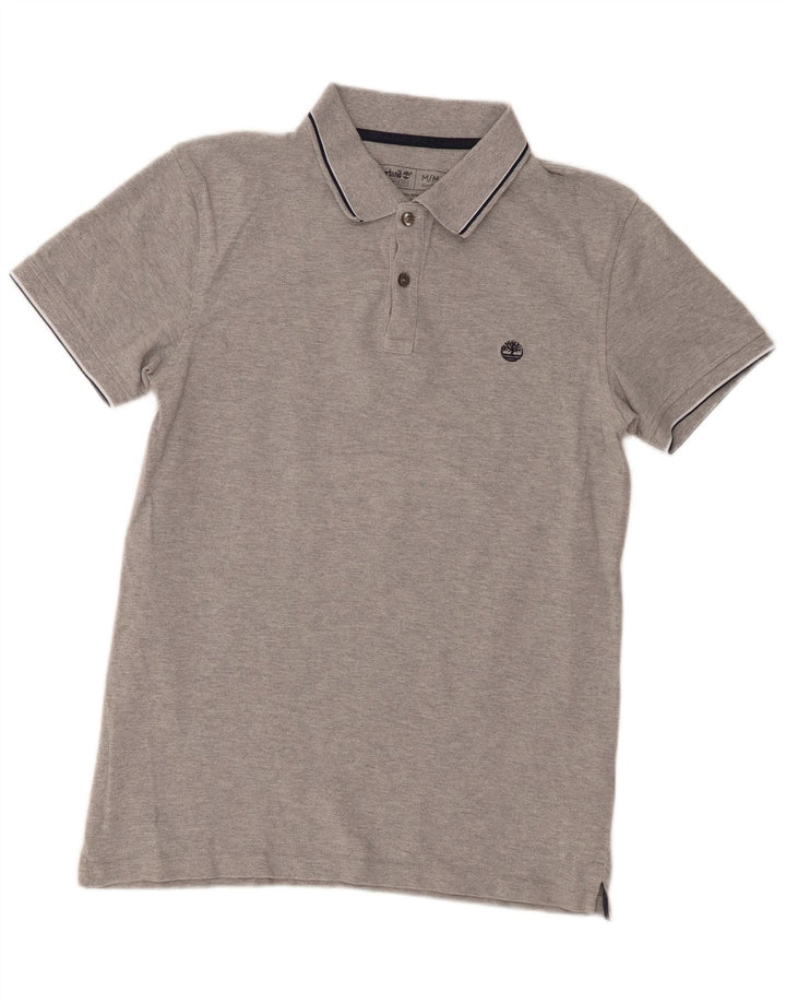 Tricou polo Timberland Slim Fit pentru bărbați, bumbac gri mediu
