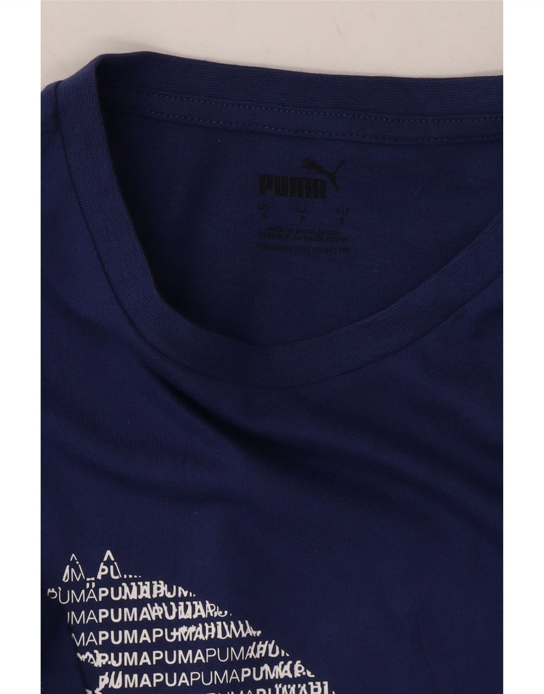 PUMA Mens Graphic T-Shirt Top Small Navy Blue Cotton Vintage Puma and Second-Hand Puma from Messina Hembry 