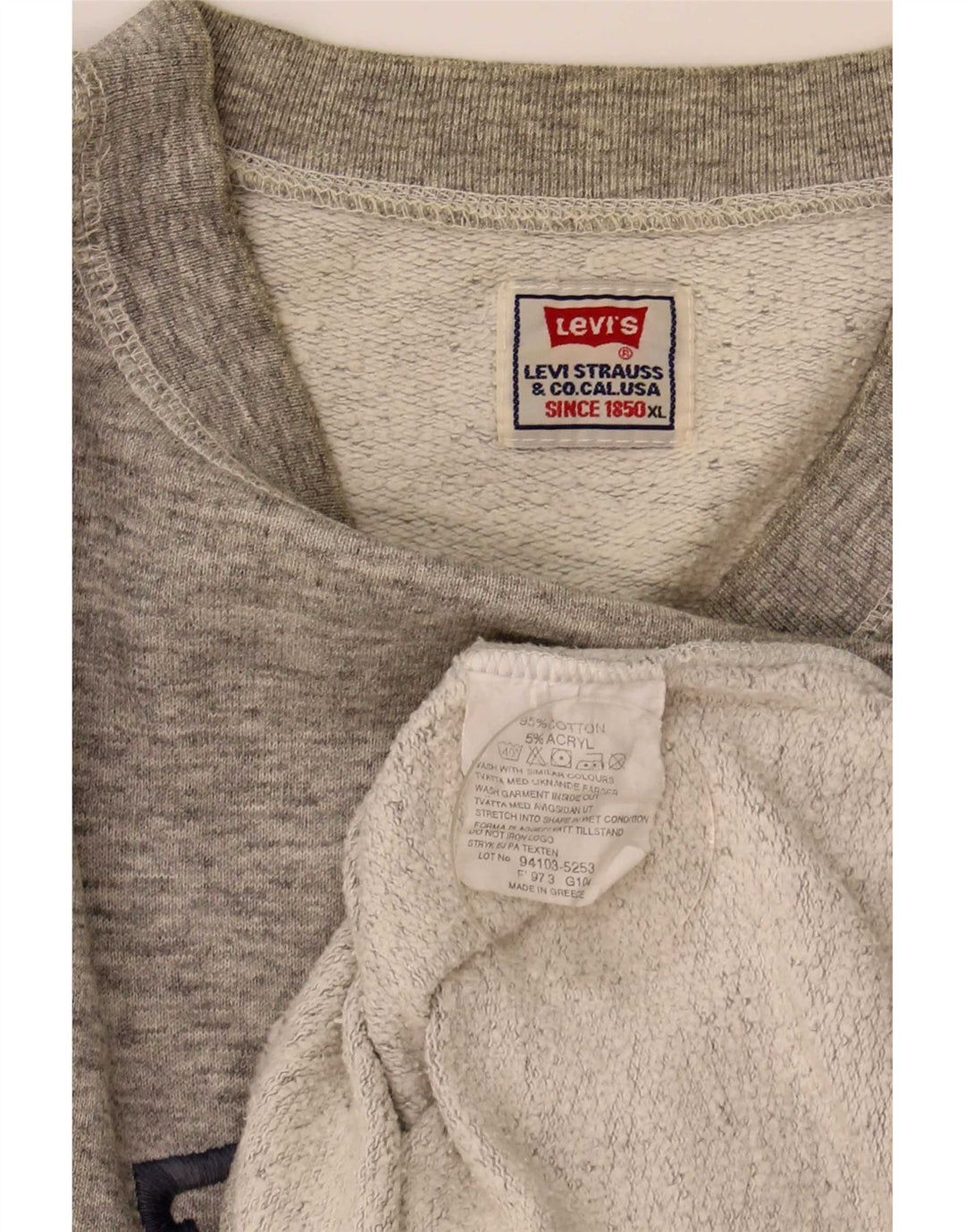 Pulover cu grafică Levi's pentru bărbați, XL, bumbac cu pete gri