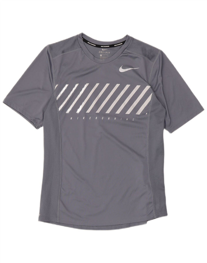 Tricou grafic Nike Dri Fit pentru bărbați Top mic, gri, poliester