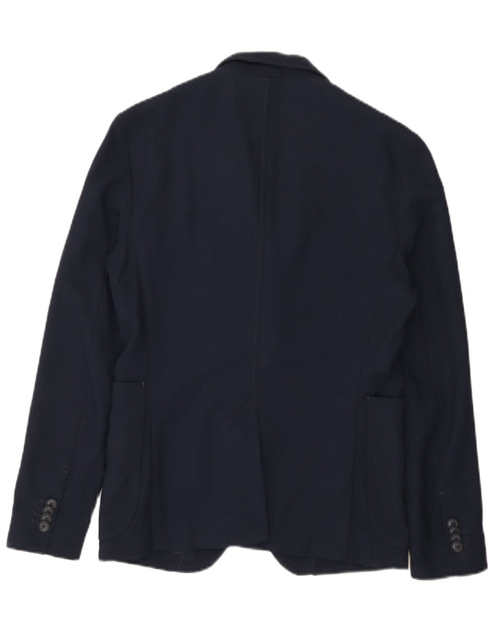 Blazer pentru bărbați Zara, cu 2 nasturi, UK 36 Poliester, albastru bleumarin mic