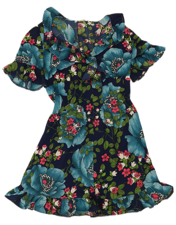 Rochie A-Line Vintage pentru femei UK 8 Small Blue Floral