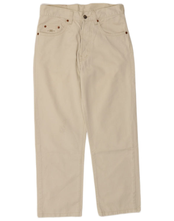 Blugi drepti pentru femei Charro cu talie mare L29 L27 bumbac alb