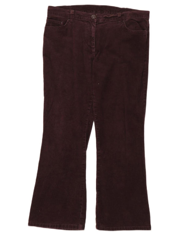 Pantaloni din velur pentru femei Marks & Spencer UK 14 Large W32 L26 Burgundy