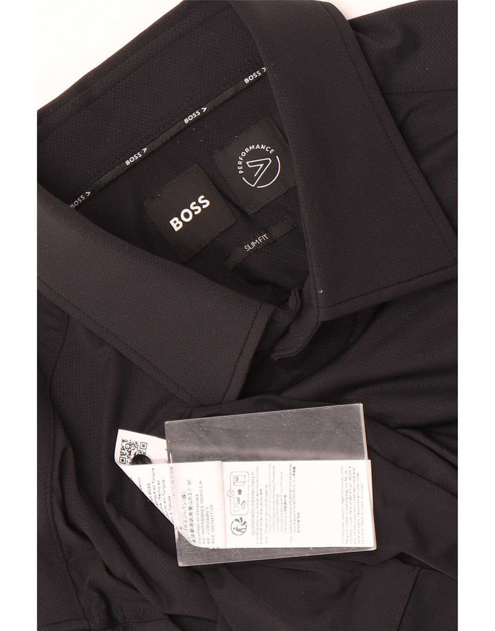 Cămașă pentru bărbați Hugo Boss Slim Fit Mărimea 40 Poliamidă neagră medie