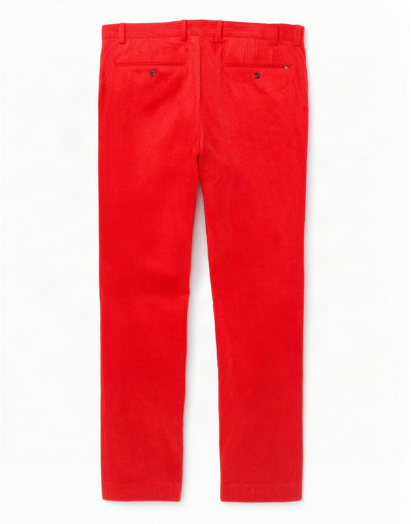 Polo Ralph Lauren Pantaloni slim pentru bărbați din velur L38 L32 bumbac roșu