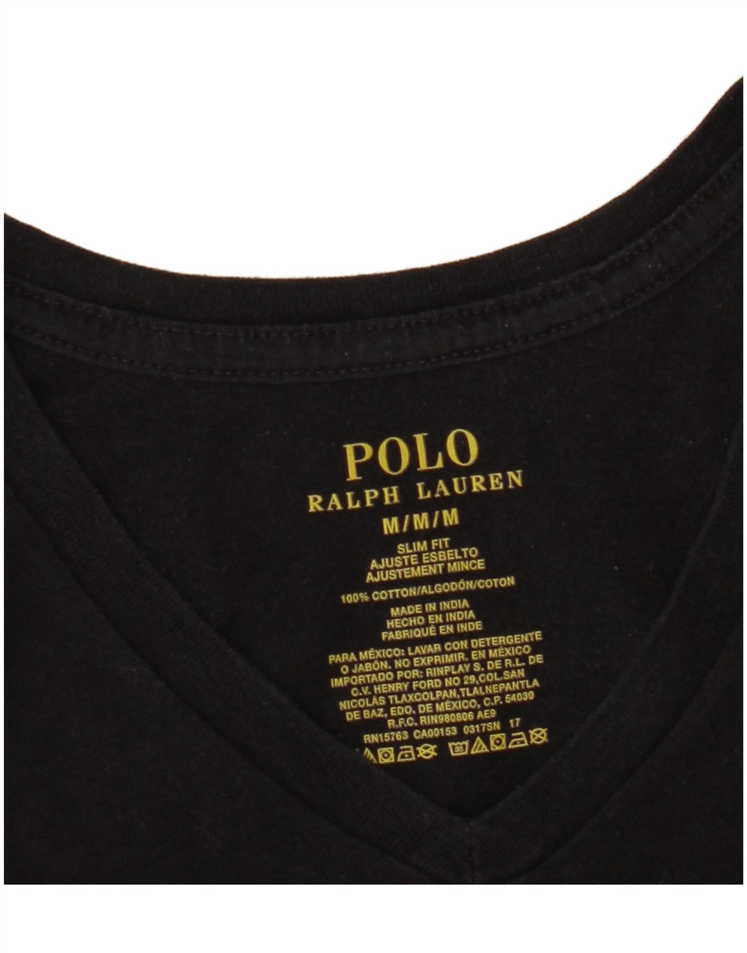 POLO RALPH LAUREN Tricou Slim Fit pentru bărbați Top, bumbac mediu negru