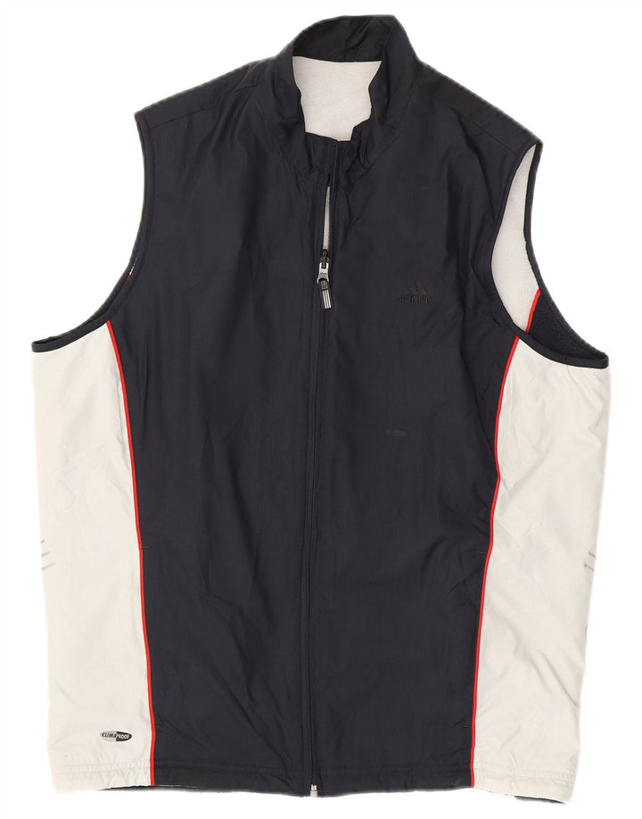 ADIDAS Womens Clima Proof Tracksuit Top Jacket UK 16 Large Navy Blue