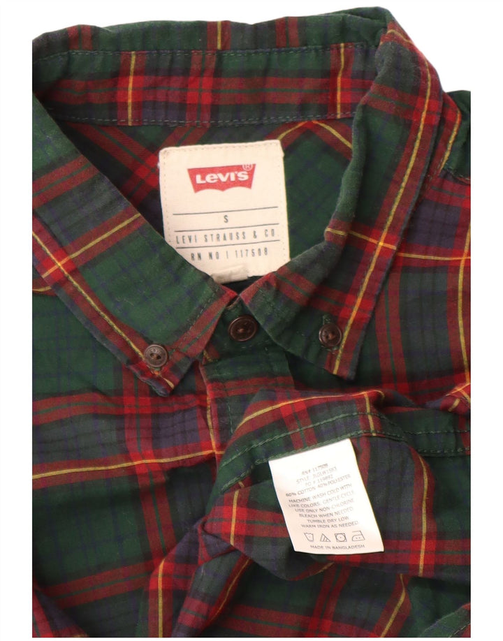 Cămașă pentru bărbați Levi's, bumbac cu carouri mici, verde