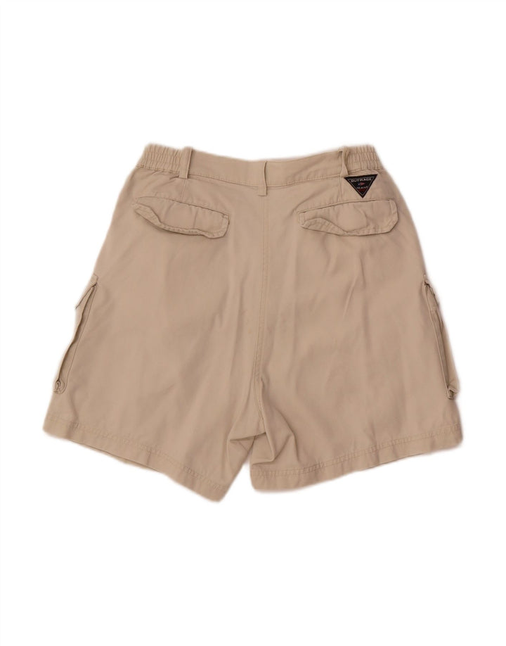 OUTRAGE Womens Cargo Shorts UK 8 Small W29 Beige Cotton