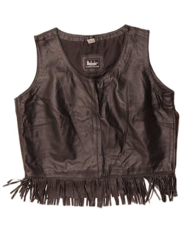 Crop Top din colecția casual pentru femei WOODPECKER EU 42 Medium Black Leather