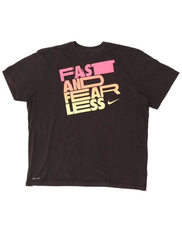 Tricou grafic Nike Dri Fit pentru bărbați Top 2XL bumbac negru