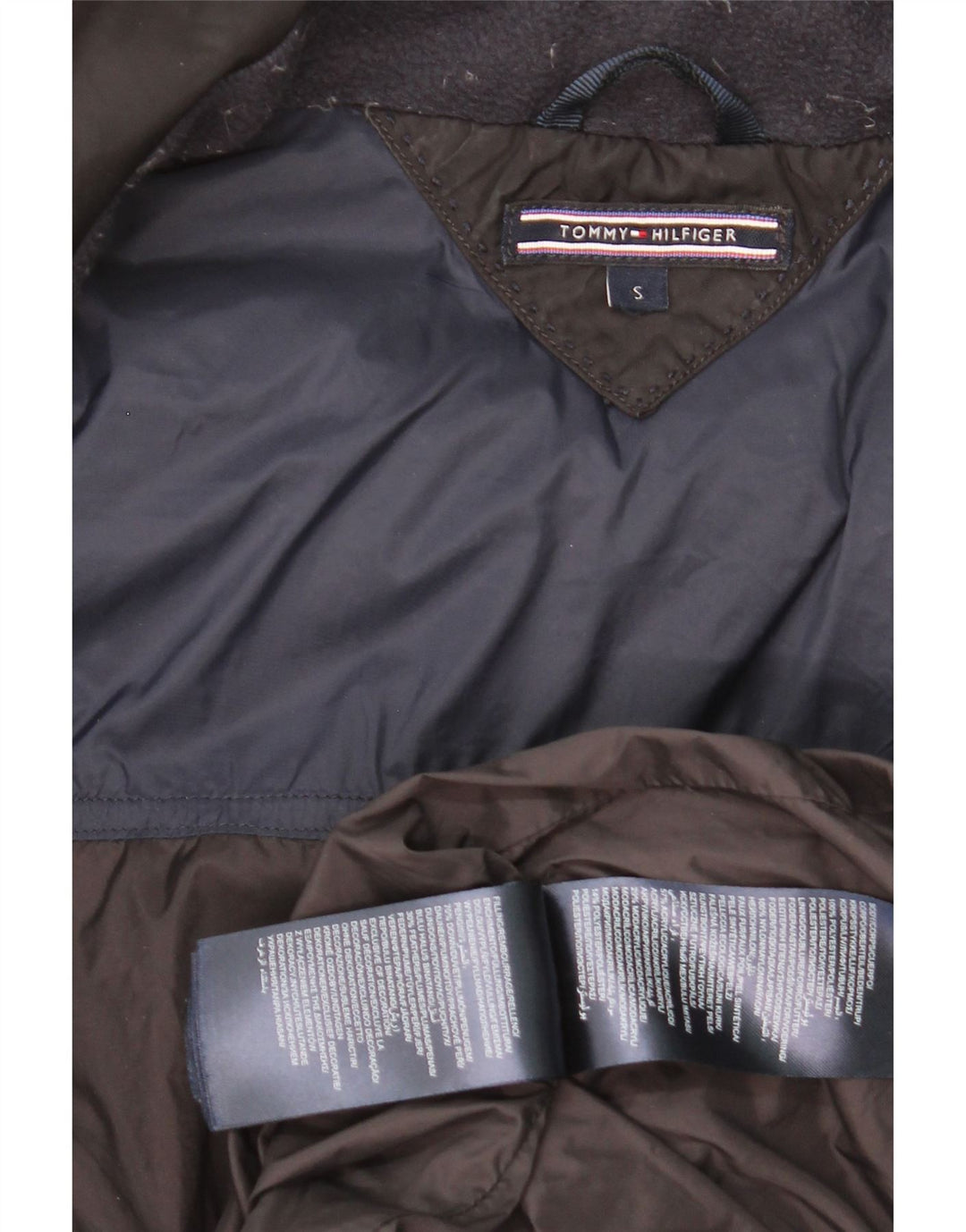 Palton căptușit cu glugă pentru femei Tommy Hilfiger UK 16 Poliester negru mic