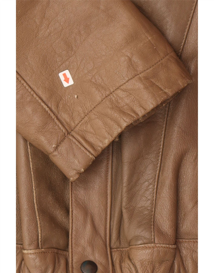 Jachetă de piele vintage pentru bărbați UK 38 maro mediu