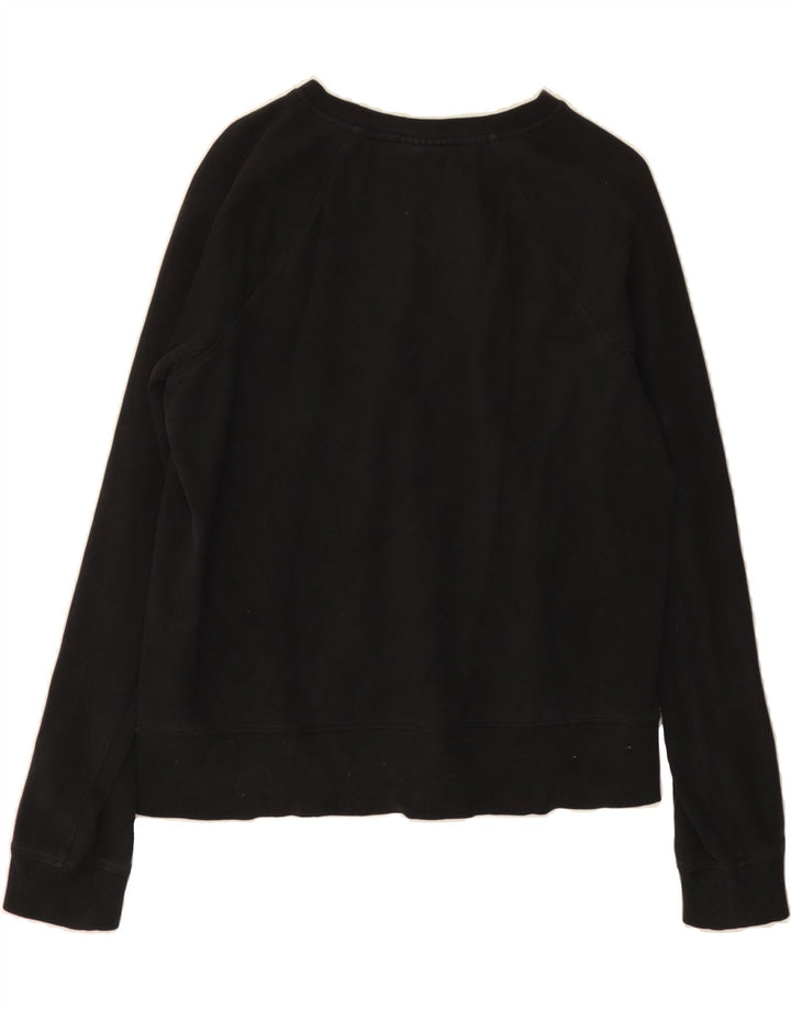DKNY Womens Graphic Sweatshirt Jumper UK 14 Medium Black Polyester Vintage Dkny and Second-Hand Dkny from Messina Hembry 