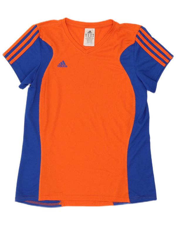 Tricou Adidas Climalite pentru femei Top UK 16 Large Orange Colorblock