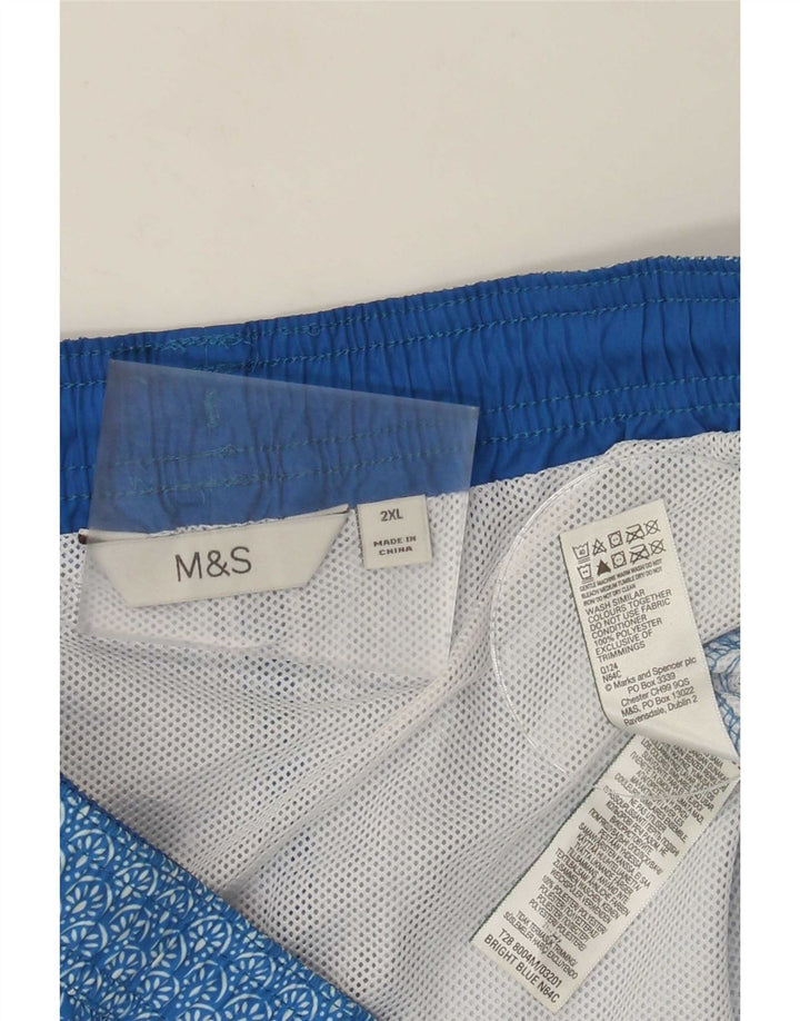 Pantaloni scurți de înot pentru bărbați Marks & Spencer 2XL, albastru, poliester floral