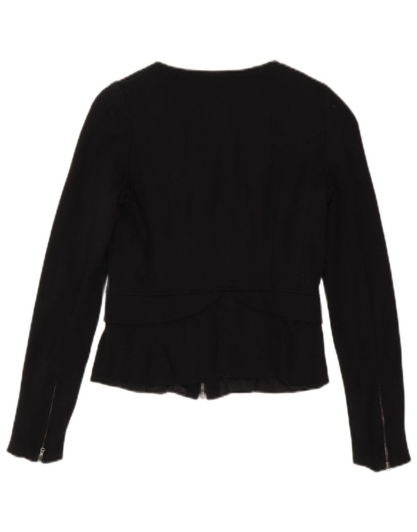 Jachetă Blazer pentru femei Max & Co. cu fermoar complet UK 8 Small Black Viscose