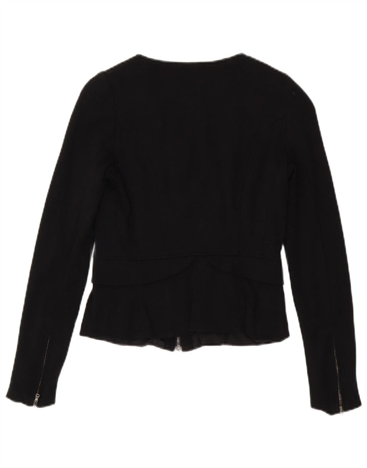 Jachetă Blazer pentru femei Max & Co. cu fermoar complet UK 8 Small Black Viscose