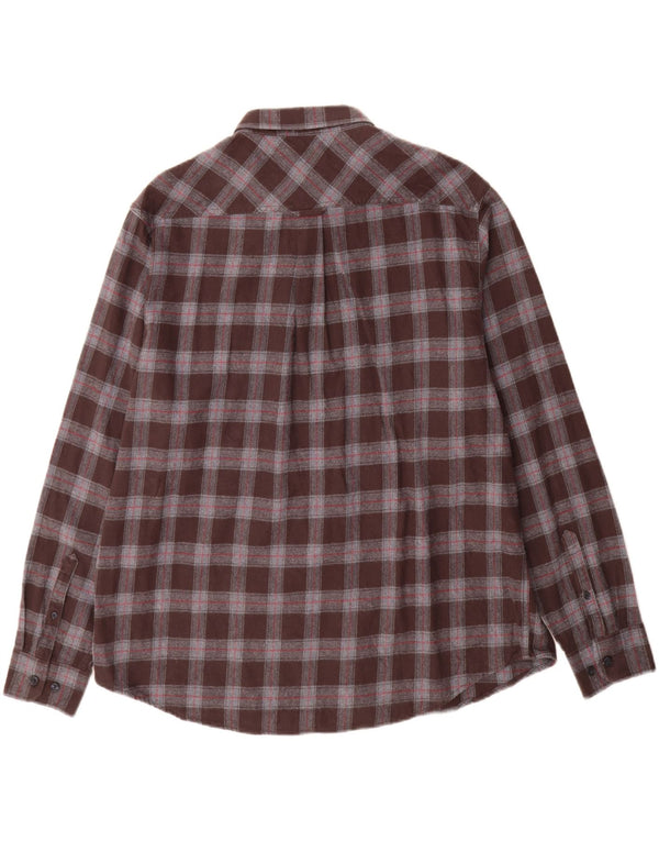 Cămașă de flanel pentru bărbați James Pringle, bumbac cu carouri maro 2XL
