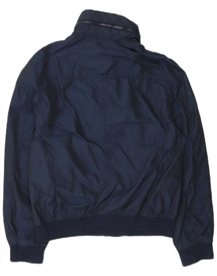 Jachetă bomber cu glugă pentru bărbați Zara UK 42 XL bleumarin poliester