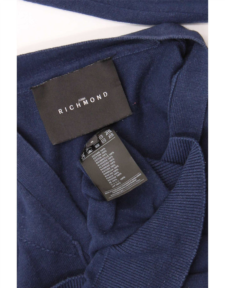 Pulover cardigan pentru bărbați Richmond, bumbac, bleumarin, mic
