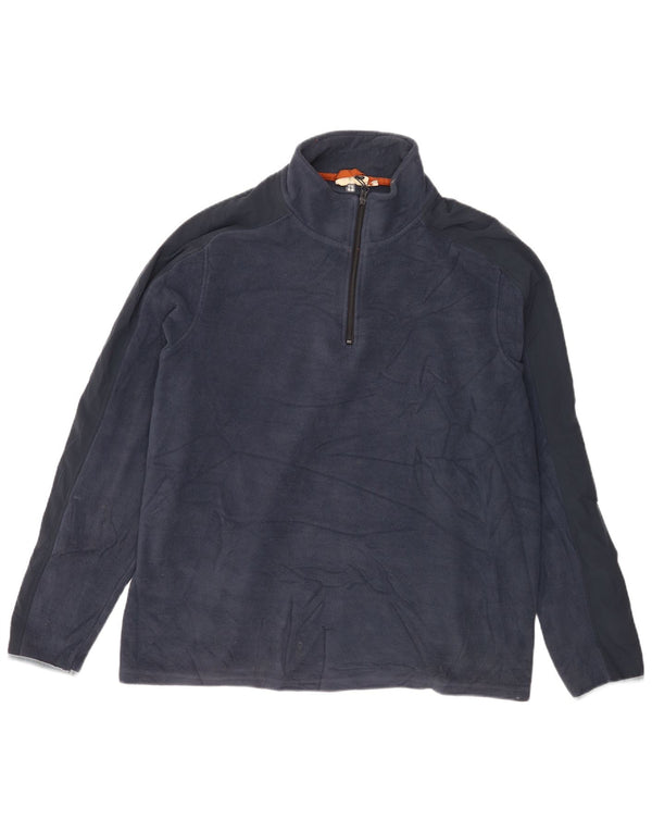 Pulover pentru bărbați Mountain Warehouse, cu fermoar și gât, din lână, 2XL, poliester bleumarin