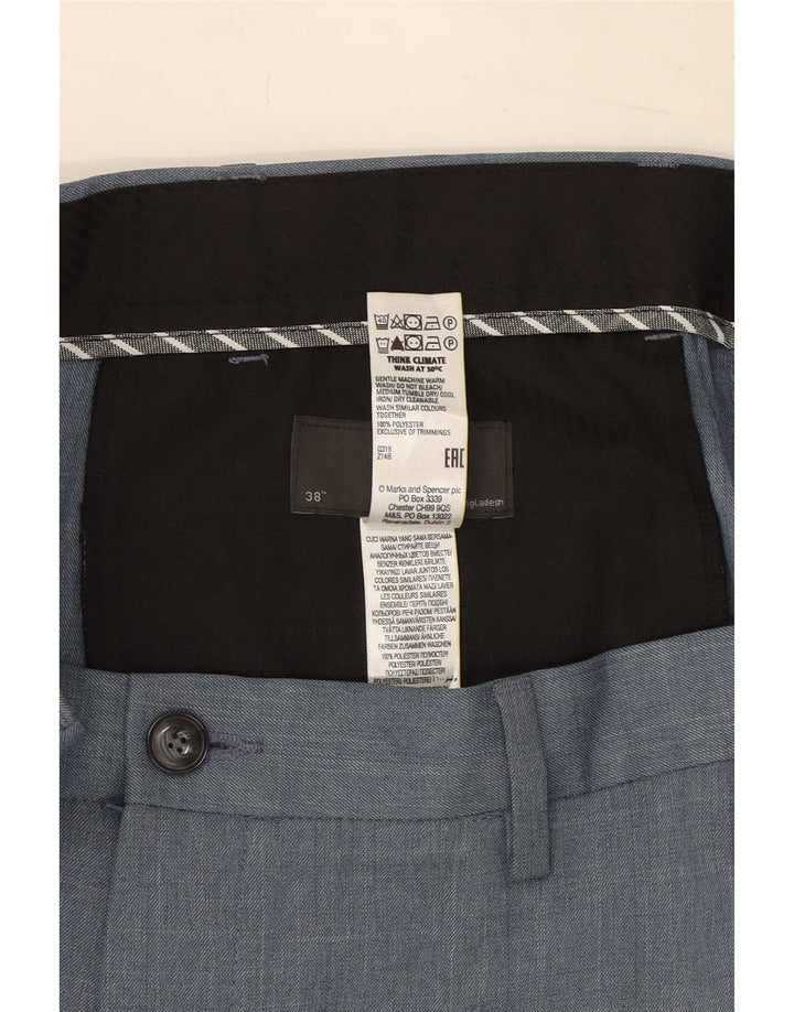 Pantaloni chino obișnuiți pentru bărbați Marks & Spencer L38 L33 poliester albastru