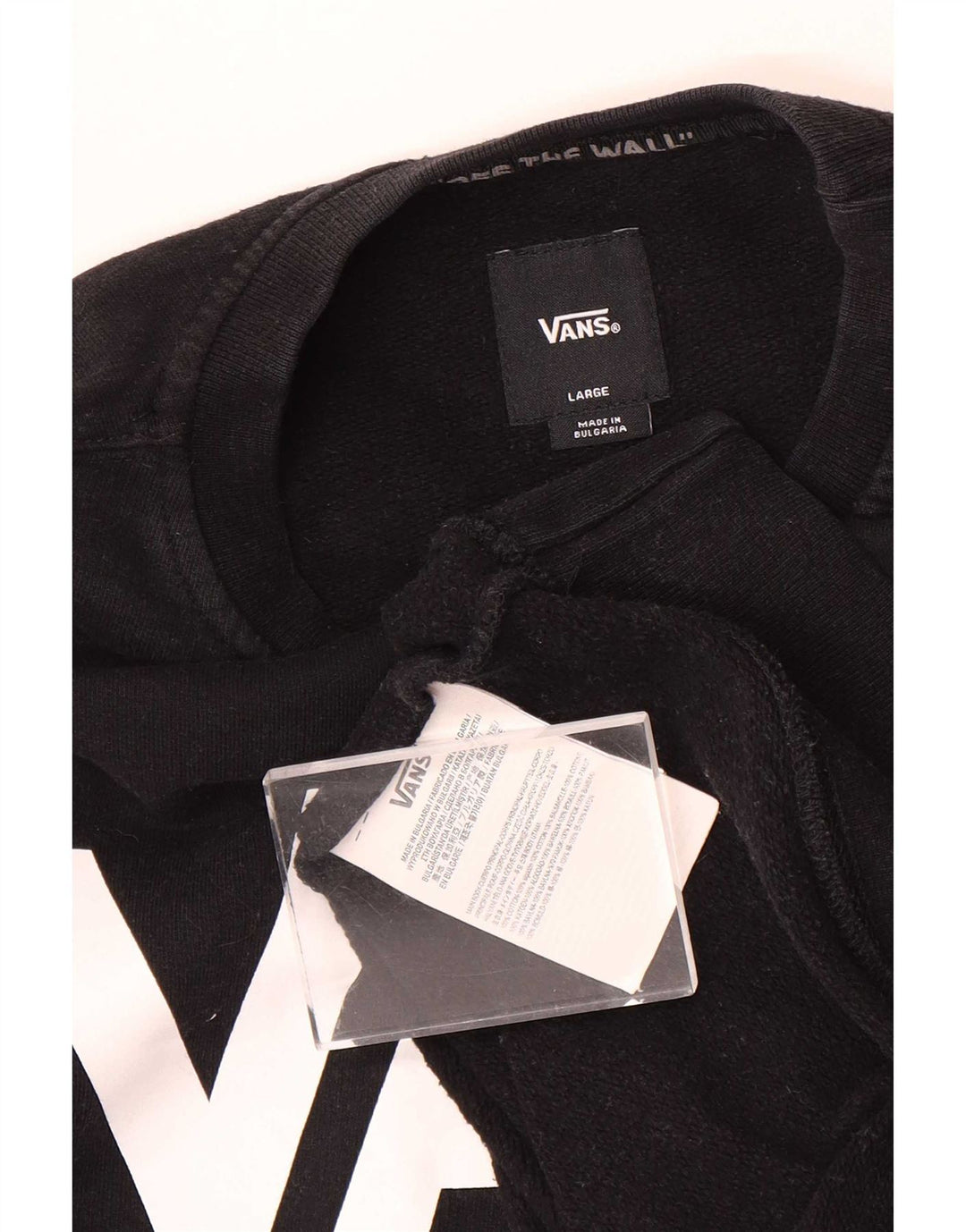 Hanorac grafic pentru bărbați Vans Pulover mare, negru, bumbac