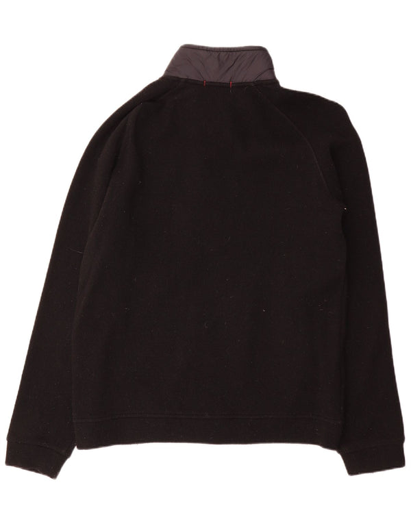 Pulover cardigan pentru bărbați Woolrich, lână neagră, bloc de culoare