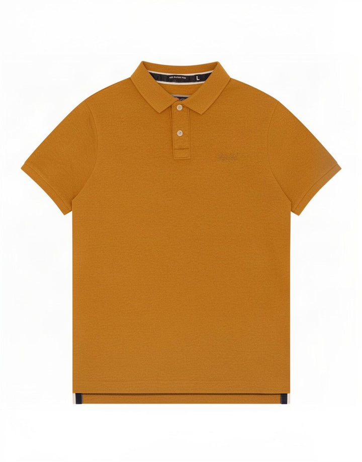 Tricou polo pentru bărbați Superdry, bumbac galben mare