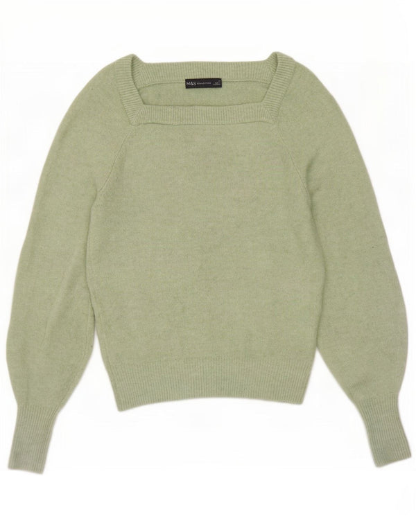 Pulover pentru femei Marks & Spencer cu gât de barcă UK 6 XS Poliester verde