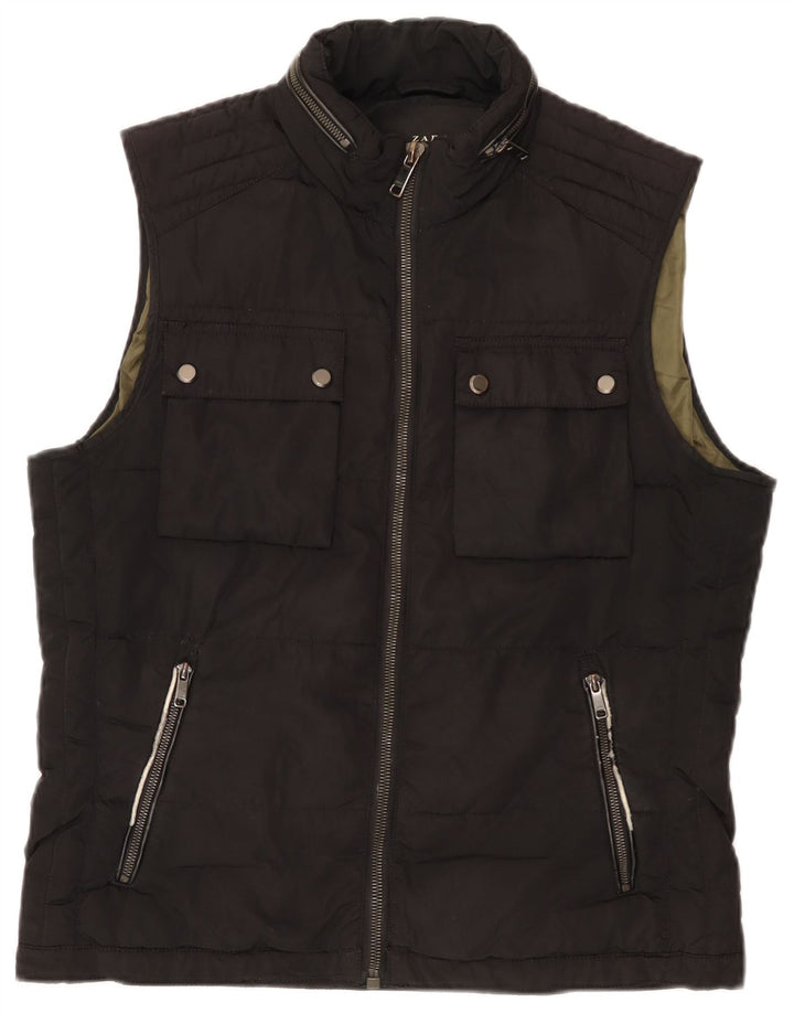 Gilet cu glugă pentru femei Zara UK 16, mare, negru, poliester