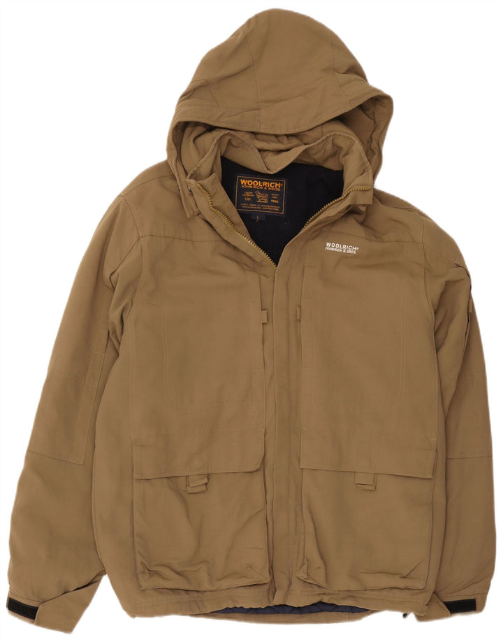 Jachetă de vânt pentru bărbați Woolrich, cu glugă, UK 40, nailon mare kaki