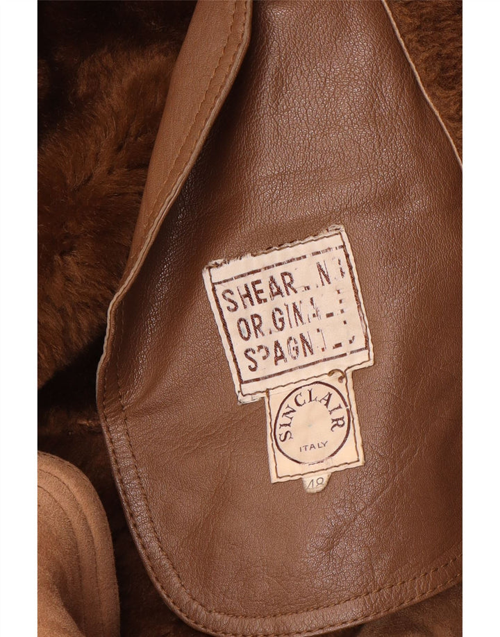 Palton din shearling pentru femei Sinclair IT 48 XL maro din shearling