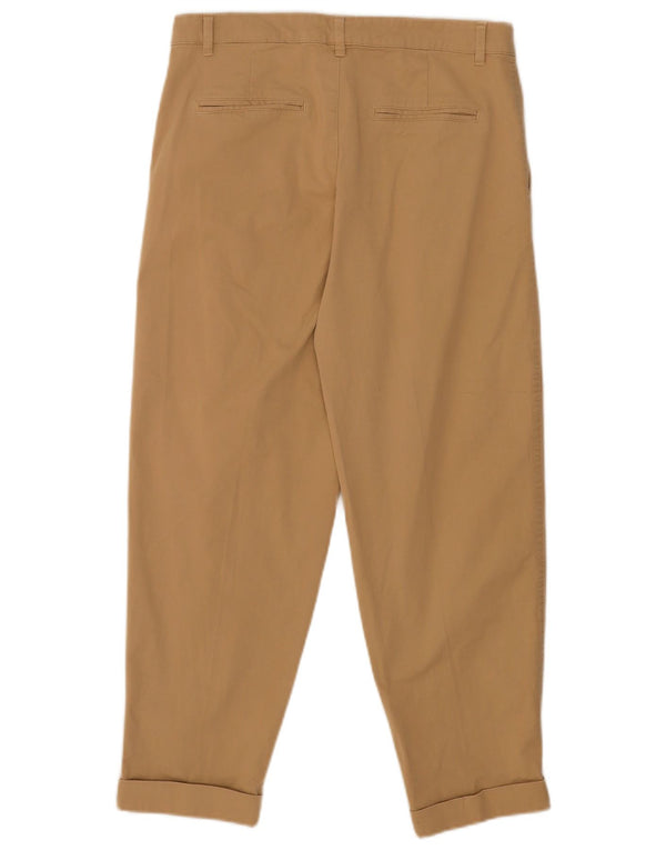 Pantaloni chino crop conici pentru femei Zara EU 40 Mediu L30 L25 Bej