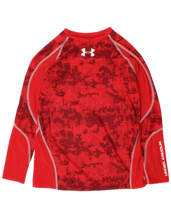 UNDER ARMOUR Băieți Heat Gear Top grafic cu mânecă lungă 13-14 ani XL Roșu