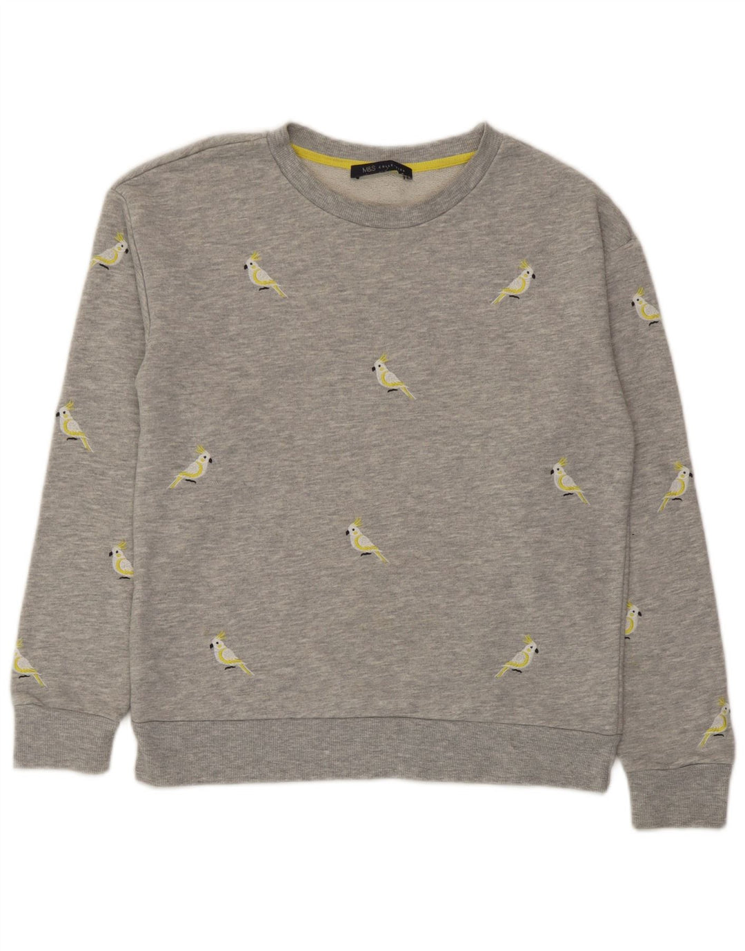 Pulover cu grafic pentru femei Marks & Spencer, UK 10, poliester, gri mic