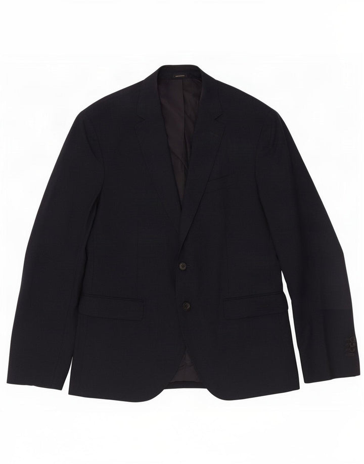 Jachetă Massimo Dutti pentru bărbați cu 2 nasturi EU 52 Lână mare bleumarin