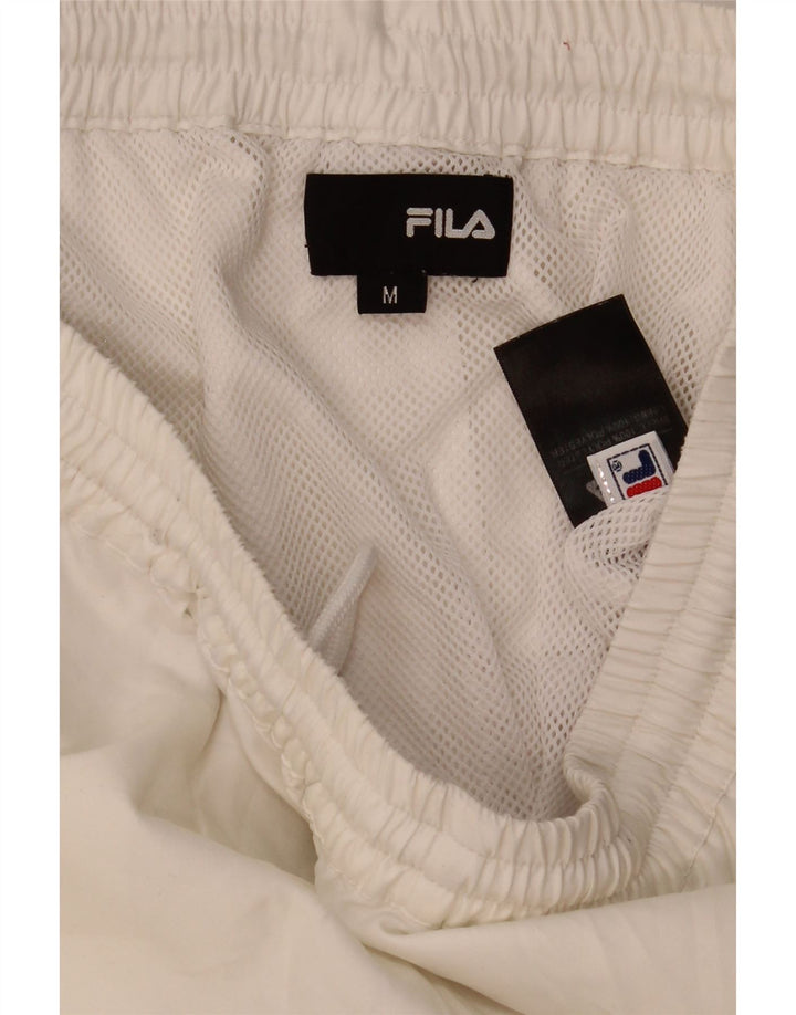 Pantaloni scurți sport Fila pentru bărbați, poliester cu dungi albe medii