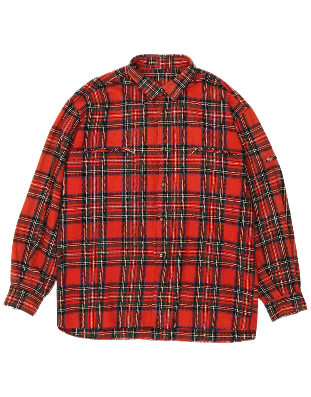 Cămașă de flanel pentru bărbați vintage XL carouri roșii