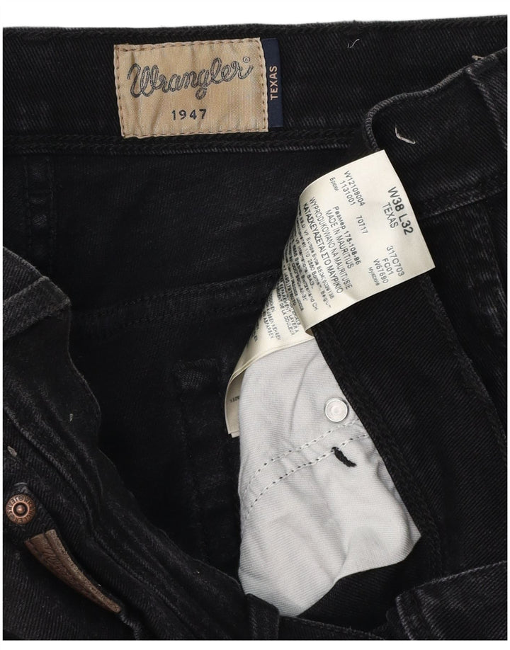 WRANGLER Blugi drepte pentru bărbați Texas W38 L32 bumbac negru